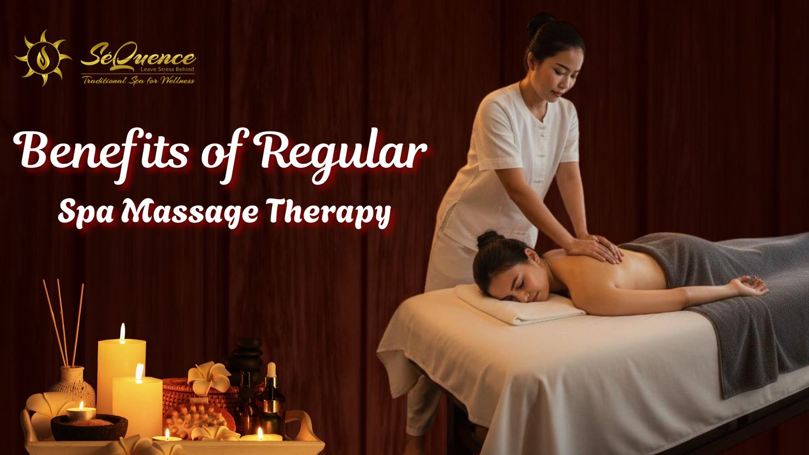 Spa massage therapy at SeQuence Traditional Spa for Wellness in Surat, featuring a relaxing professional back massage.